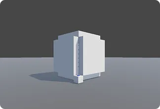 Exterior view of the hollow cube